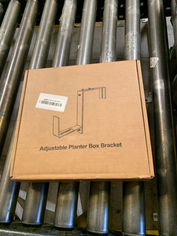 Photo 1 of Y&M Adjustable Window Box Brackets for Planter Box, Heavy Duty Wall Mounted Hooks Hangers for Flower Baskets Holder Durable, Hanging Brackets for Fence Patio Garden Balcony(4 Packs)
