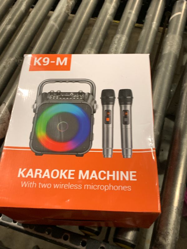Photo 1 of Karaoke Machine, Portable Bluetooth Speaker with 2 Wireless Microphones for Adults & Kids with Lights, Karaoke Microphone with PA System Supports USB/TF/REC/FM/AUX for Home Party Home System Packages