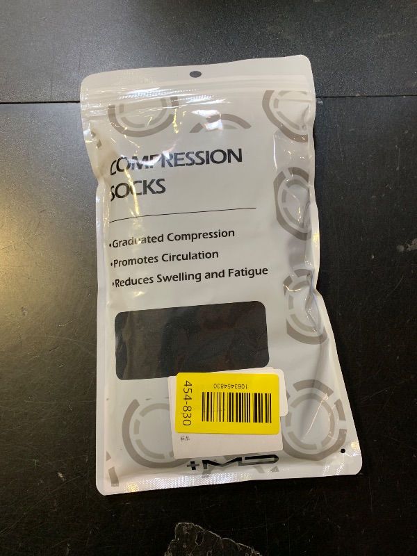 Photo 1 of +MD 2 Pairs Compression Socks for Women & Men Grade 20-30 mmHg, Open-Toe Knee High Stocking, Support Black, Small