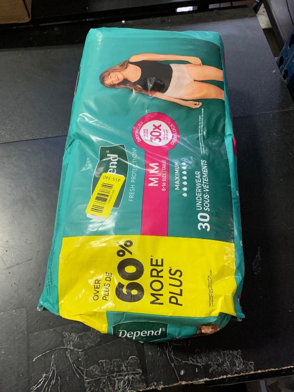 Photo 1 of Depend Fresh Protection Adult Diapers, Incontinence & Postpartum Bladder Leak Underwear for Women, Disposable, Maximum, Medium, Blush, 30 Count, Packaging May Vary