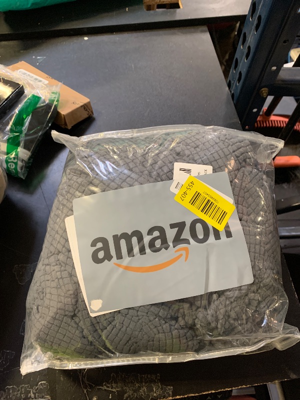 Photo 1 of LA MEACK Couch Cushion Covers for Sectional Sofa L Shape Washable Separate Seat Chaise Couch Cover Stretch Sofa Slipcovers with 2 Pcs Pillowcases(2 Seater + 1 Chaise, Dark Grey)