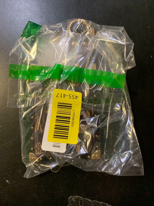 Photo 1 of TRODINO Rectangle Leather Compatible with iPhone 13 Pro Case with Wristband Strap, Luxury Designer Phone Case for Women Girls, Hand Holder Kickstand Protective Bumper Cover 6.1” (Brown)