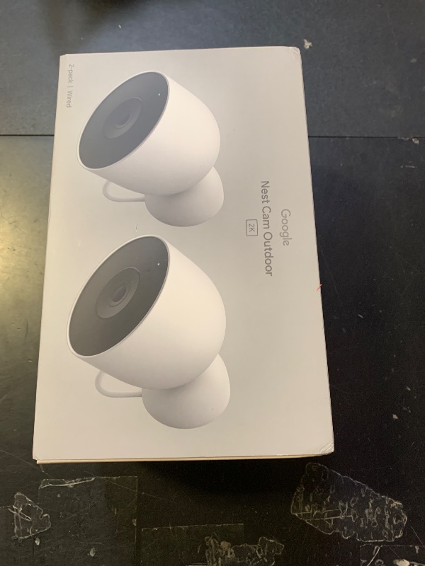 Photo 1 of Google Nest Cam Outdoor (Wired, 2nd Gen) - 2 Pack - Security Camera with 2K Video and Gemini, Night Vision, 2-Way Audio - Works with Google Home - 2025 Model - Snow