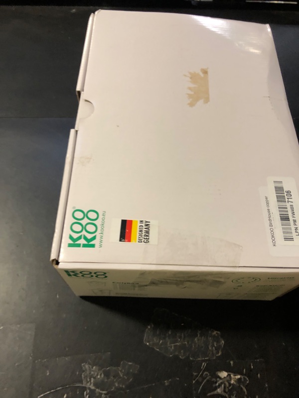 Photo 1 of KOOKOO Birdhouse Copper Limited Edition, Modern Design Cuckoo Clock with 12 Natural Bird Voices or Cuckoo Call