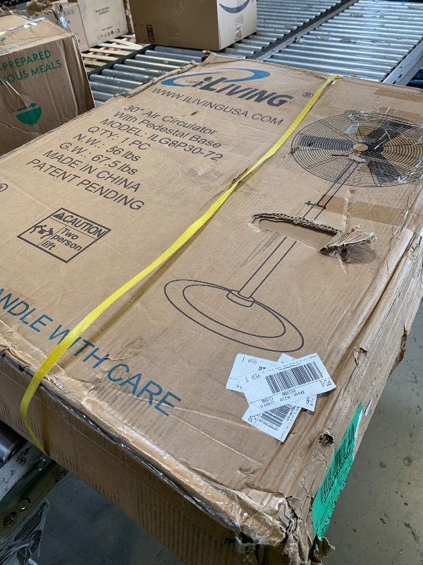 Photo 1 of iLiving ILG8P30-72 Commercial Pedestal Floor Fan, 30-Inch, Industrial Heavy Duty Floor Standing Fan with 7261 CFM, Perfect for Home, Shop, Bedroom, Gym, Garage, Black