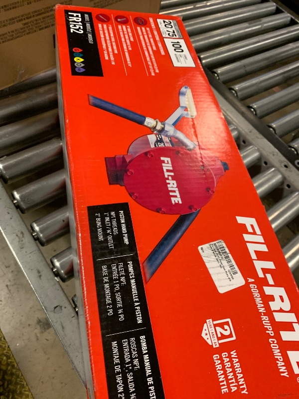 Photo 1 of Fill-Rite FR152 Piston Hand Pump with Hose & Nozzle Spout, Red