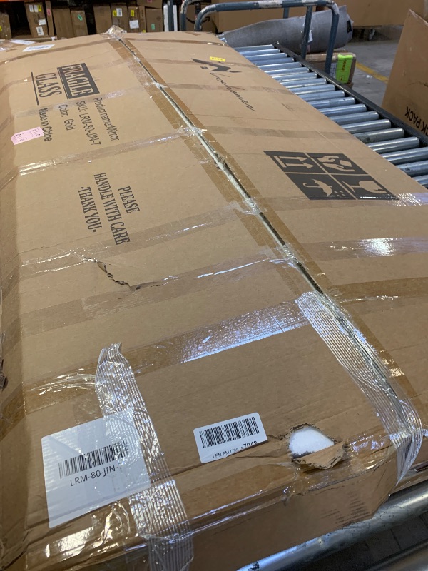 Photo 1 of LuxHomez Oversized Rectangle Full Length Gold Wall Mounted/Standing Mirror