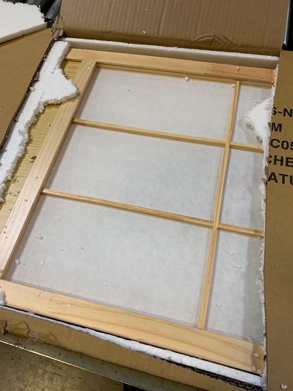 Photo 1 of Red Lantern 7 ft. Tall Cherry Blossom Shoji Screen - Natural - 4 Panels