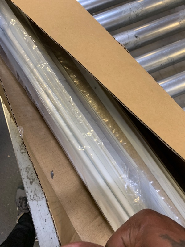 Photo 1 of CHICOLOGY Panel Track Vertical Blinds for Sliding Patio Doors, Room Dividers and Closet Covers, Four Woven Panels 23 in Wide Each, Adjustable Track 46-86 in W, Height Trimmable Up to 96 in, Beige