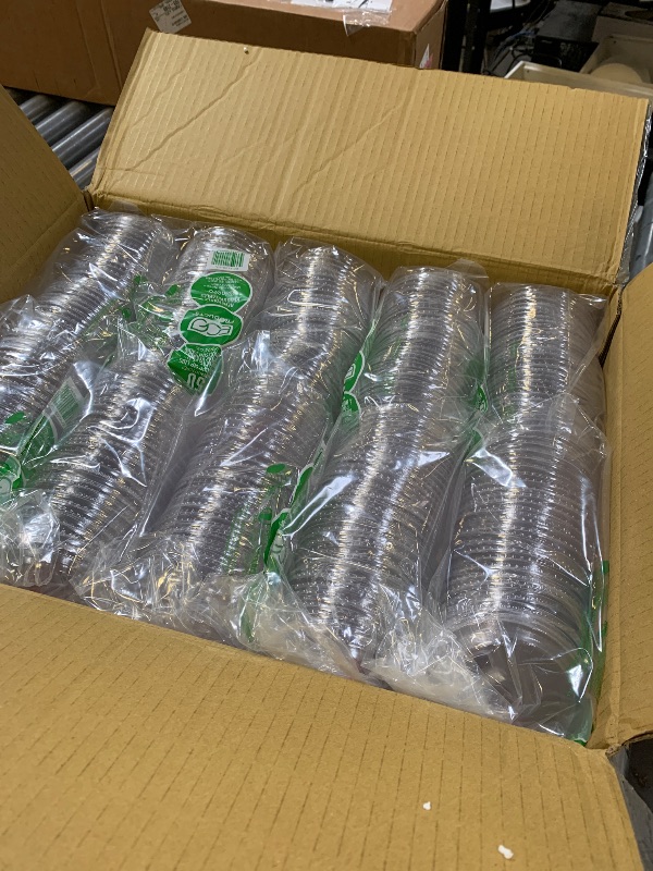 Photo 1 of ECO PRODUCTS GreenStripe Clear Compostable 12oz PLA Plastic Cups, Case of 1000, Disposable Renewable Plant-Based Cold Cups, For Cold Drinks & Snacks, BPI Certified, ASTM Compliant.