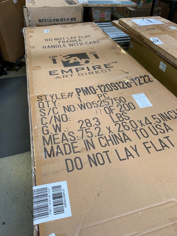 Photo 1 of Empire Art Direct Textured II Rugged Blocks with Gold Leaf, 3D Wood Wall Art, Ready to Hang, 72" x 22", Living Room,Bedroom