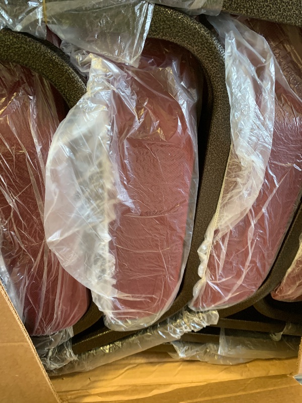 Photo 1 of Flash Furniture 4 Pack HERCULES Series 21''W Stacking Church Chair in Burgundy Fabric - Gold Vein Frame