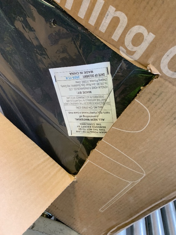 Photo 1 of DUMOS Dining Chairs Set of 4, Mid Century Modern Chair Round Upholstered Curved Backrest, Kitchen Vanity Living Room Chairs with Black Metal Legs, Green