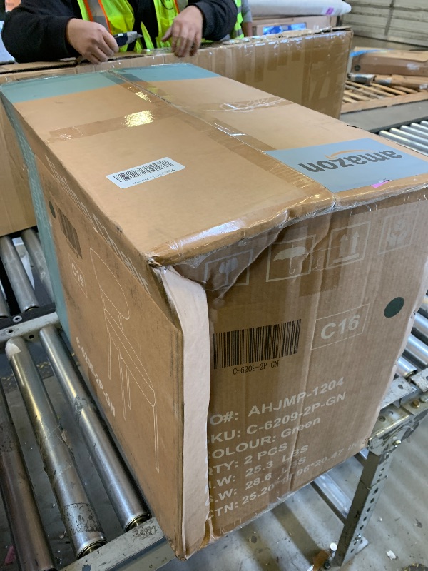 Photo 1 of DUMOS Dining Chairs Set of 4, Mid Century Modern Chair Round Upholstered Curved Backrest, Kitchen Vanity Living Room Chairs with Black Metal Legs, Green