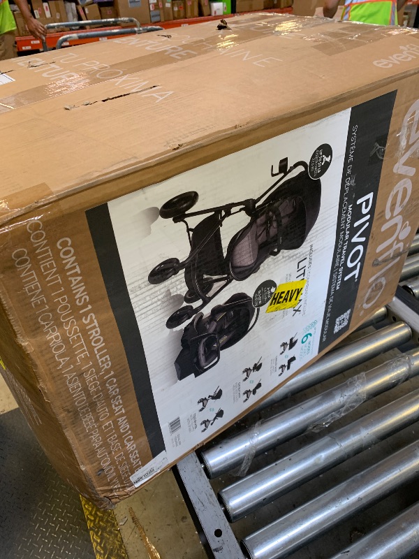 Photo 1 of Evenflo Pivot Modular Travel System with LiteMax Preemie and Infant Car Seat (Casual Gray)