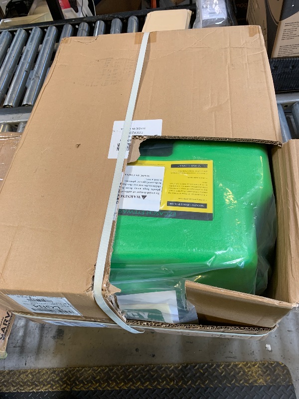 Photo 1 of Ezcasch Portable Eyewash Station 14-Gallon OSHA Approved with One Station Sign and Two Inspection Tags, Wall Mounted Gravity-Flow Indoors and Out, 53L Refillable Eyewash Station Heavy Duty, Green (factory sealed) opened for quality assurance