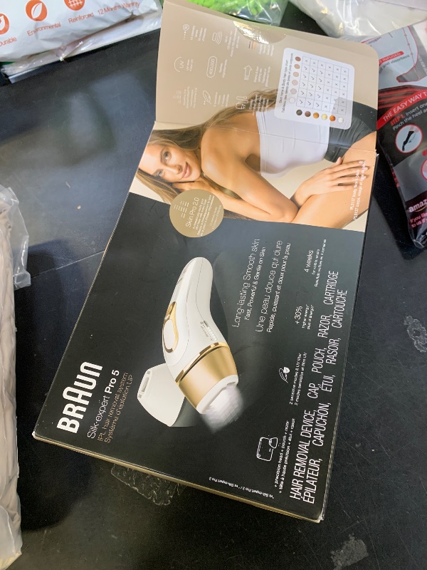 Photo 1 of Braun IPL, Silk·Expert Pro 5, IPL Hair Removal for Women and Men, Permanent Laser Hair Reduction At-Home, 2 Heads, Pouch, Venus Razor, IPL5157