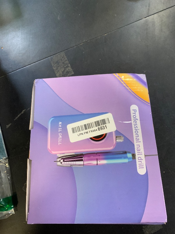 Photo 1 of Nail Drill Professional, 45000 RPM Rechargeable Electric Nail File Kit for Acrylic & Gel Nails, Portable Manicure Pedicure Tool for DIY Home or Salon, with 11 Nail Drill Bits & Sanding Band Set