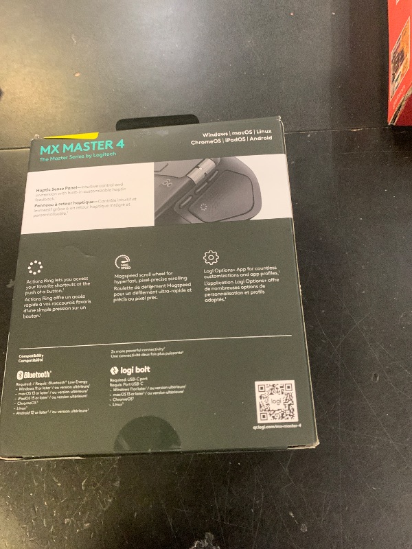 Photo 1 of Logitech MX Master 4, Ergonomic Wireless Mouse with Advanced Performance Haptic Feedback, Ultra-Fast Scrolling, USB-C Charging, Bluetooth, Windows, MacOS - Graphite