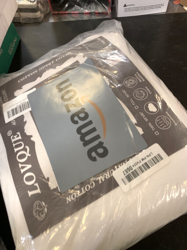 Photo 1 of 100% Washed Cotton Duvet Cover Queen Size, White Linen Like Breathable Natural Bedding Set (No Comforter), 90x90 Inches