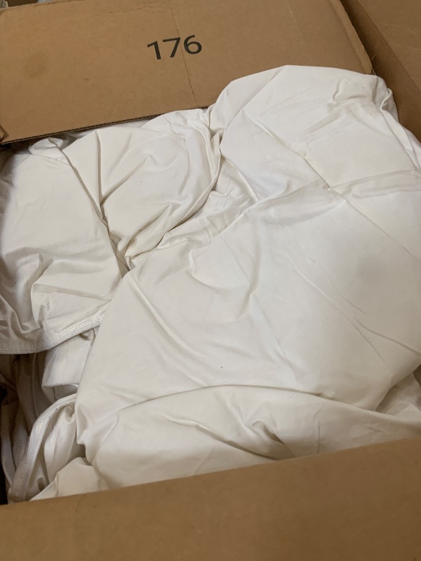 Photo 1 of BPC Lightweight Organic Feather Down Comforter King Size, Hotel-Luxury Fluffy Duvet Insert with Cotton Cover and Puffy Feather Down Filling, for Summer/Hot Sleepers, Ivory White, 106x90 Inches