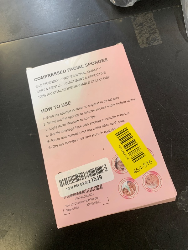 Photo 1 of 100 Count Compressed Facial Sponges 100% Natural Cellulose Eco-Friendly Makeup Sponges for Gentle Cleansing, Exfoliating & Stubborn Makeup Removal Travel for Women (pink)