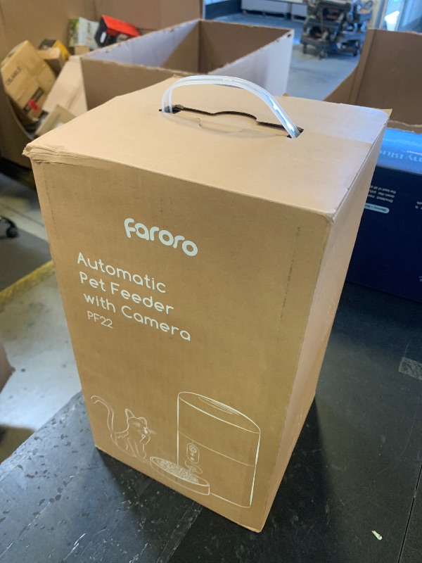 Photo 1 of Faroro Automatic Cat Feeder with Camera, 3MP HD Video with Night Vision, 5G WiFi Cat Feeder Automatic with APP Control, 2-Way Audio, Low Food Sensor, Motion Alerts for Cats and Dogs
