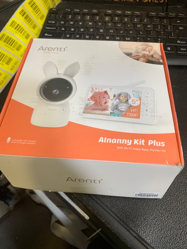 Photo 1 of ARENTI Baby Monitor, 2K Smart Baby Camera with 5-Inch Upgraded Wireless Display, Super Night Vision, Lullabies, Cry & Motion Detection, Temp & Humidity Sensor, Two Way Audio