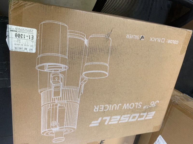 Photo 1 of ECOSELF Cold Press Juicer with 3 Filters (For Juice/Sorbet/Nut Milk), Juicer Machines With Wide Mouth Hopper, Self Feeding & Hands-Free Design, Juicer for Family Party, With Pusher, Light Gray