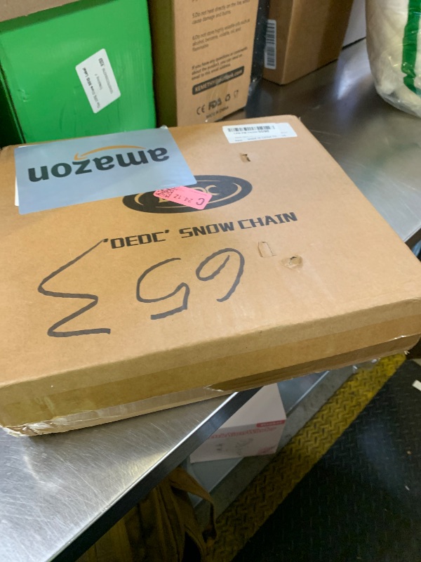 Photo 1 of DEDC Snow Chains for SUV Tire Chains Compatible with Tesla Model Y Cars 1 Min Quick Fit Easy Chainsaw Reusable Universal Emergency Traction Chain Tire Width 235 245 255 265 275 - Set of 2 MS1521