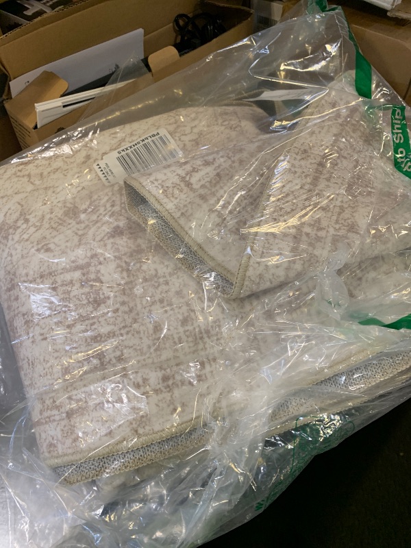 Photo 1 of Soalmost 6x6 Beige Round Rug 6ft Living Room Circle Rug Vintage Round Area Rug Non Slip Indoor Carpet for Dining Room Bedroom