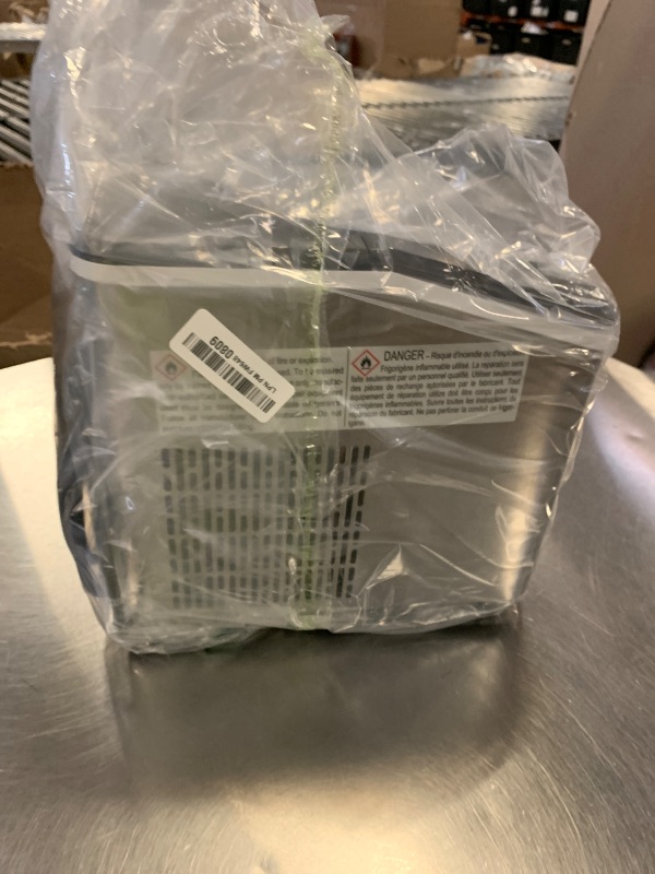 Photo 1 of Aeitto Countertop Ice Maker Machine, 26lbs Ice in 24H, 8 Bullet Ice Cubes in 6 Mins, Self-Cleaning Portable Ice Maker with 2 Ice Sizes, Basket & Scoop for Home, Kitchen, Office, Stainless Steel