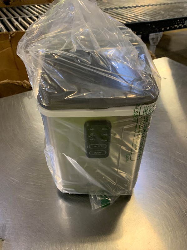 Photo 1 of Aeitto Countertop Ice Maker Machine, 26lbs Ice in 24H, 8 Bullet Ice Cubes in 6 Mins, Self-Cleaning Portable Ice Maker with 2 Ice Sizes, Basket & Scoop for Home, Kitchen, Office, Stainless Steel