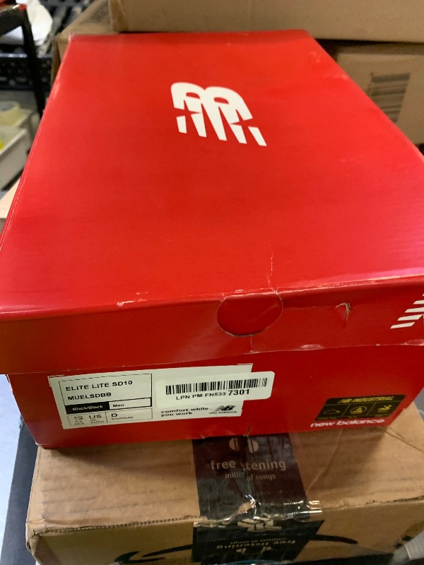 Photo 1 of New Balance Elite Lite SD10 Composite Toe Men's Industrial Work Shoes, Black/Black, Size 12, Medium, Lightweight Work Shoes for Men, Static Dissipative & Slip Resistant