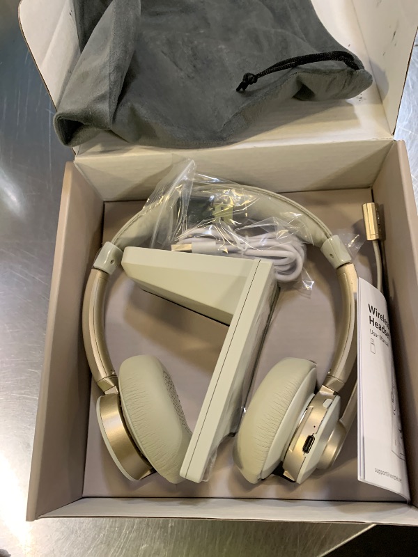 Photo 1 of Vonztek Wireless Headset with Mic for Work, Bluetooth Headset with Microphone, AI Noise Canceling Mic & USB Dongle, Wireless Headphones with Mic Mute & Charging Base for PC/Office/Home/Call Center