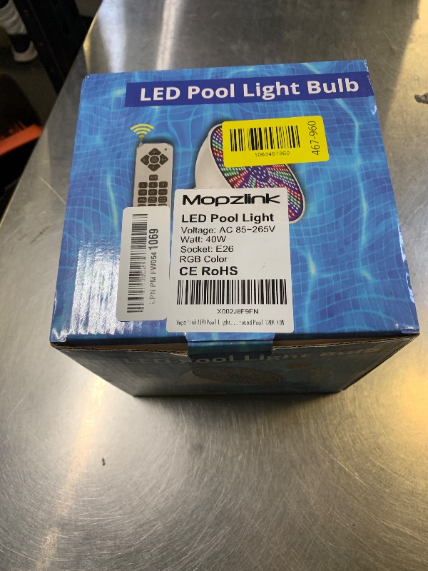 Photo 1 of Pool Lights, 120V 40W RGB Color Changing Underwater LED Pool Light for Inground Pool with Remote Control, E26 Replacement Bulb Fit in for Pentair and Hayward Pool Light Fixtures