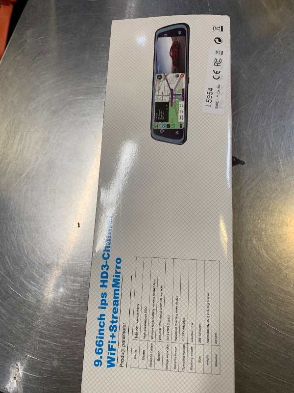 Photo 1 of 3 Channel 9.66 Inch Mirror Dash Cam with 5GHz WiFi, 1080P Front and Rear Inside Dash Camera with Gravity Sensor/Loop Recording/Night Vision/Reverse Assistance + Free 64G Card