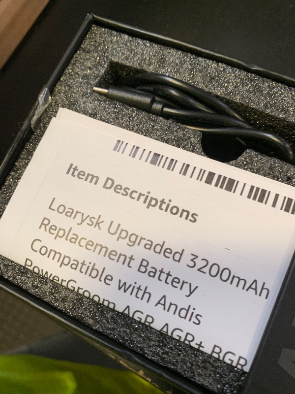 Photo 1 of Loarysk Upgraded 3200mAh Replacement Battery Compatible with Andis PowerGroom AGR,AGR+,BGR, BGRC Clippers, Type-C Fast Charge Kit(w/Adapter & Cable),Long-Lasting Power for Cordless Clippers (1 Pack)