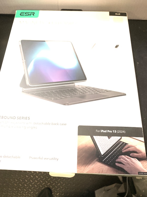 Photo 1 of ESR iPad Pro 13 Inch Case with Keyboard (M5/M4, 2025/2024), iPad Pro 13 Keyboard Case with Easy-Set Magnetic Stand, Portrait/Raised Modes for iPad Pro 13, Removable, Rebound 360 Series, Blue