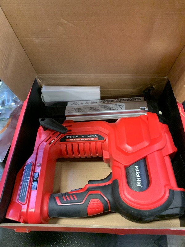 Photo 1 of MtiolHig Cordless 2" Brad Nailer Compatible with Milwaukee Battery(No Battery), 2-in-1 Electric Nail Gun/Staple Gun, 18 Gauge Nail Gun Battery Powered with 1000 Nails for Wood Carpentry