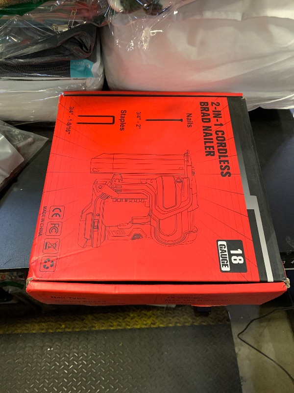 Photo 1 of MtiolHig Cordless 2" Brad Nailer Compatible with Milwaukee Battery(No Battery), 2-in-1 Electric Nail Gun/Staple Gun, 18 Gauge Nail Gun Battery Powered with 1000 Nails for Wood Carpentry