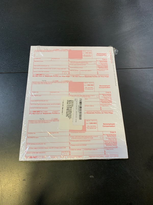 Photo 1 of 1099 NEC Tax Forms 2025 with Envelopes, 4 Part 15 Pack Tax Forms Kit and 15 Self-Seal Envelopes –Great for QuickBooks and Accounting Software, Value Pack for Business - Made in The USA - 15-Pack