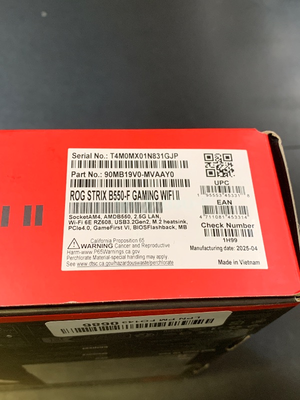 Photo 1 of ASUS ROG Strix B550-F Gaming WiFi II AMD Socket AM4 ATX DDR4 Motherboard