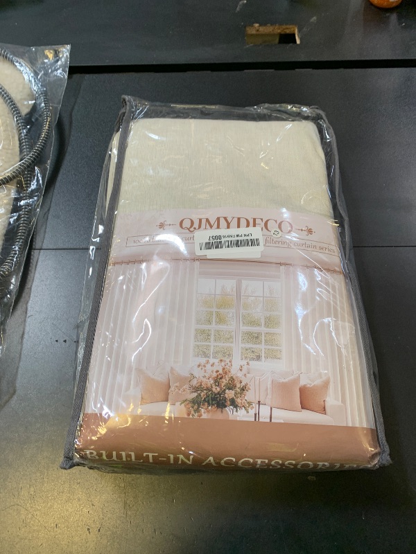 Photo 1 of Warm Cream Extra Long Pleated Black Out Curtains 105 Inches Long for Living Room, Natural Linen Blend Patio Door Curtain with Track&Back Tab 2 Panels Set Insulated Privacy Window Drapes (50"Wx105"L?