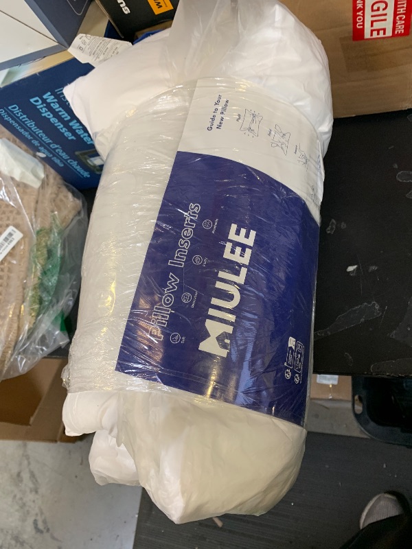 Photo 1 of MIULEE Throw Pillows Inserts, Pack of 2 16x24 Inch 100% Virgin Fiber Filling Bed Couch Pillows