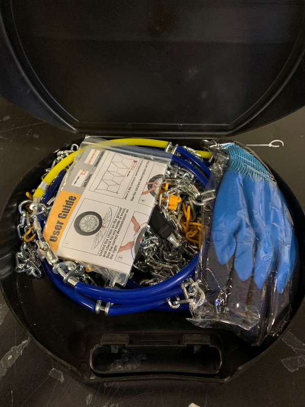 Photo 1 of Snow-Chains Easy Install Tire-Chains, One-Pull Fit Design Tire Snow Chains for Passenger Cars, Sedan, SUVs, Emergency Winter Tire Traction Car Tires 235 245 255 275 - Set of 2 (KN140)