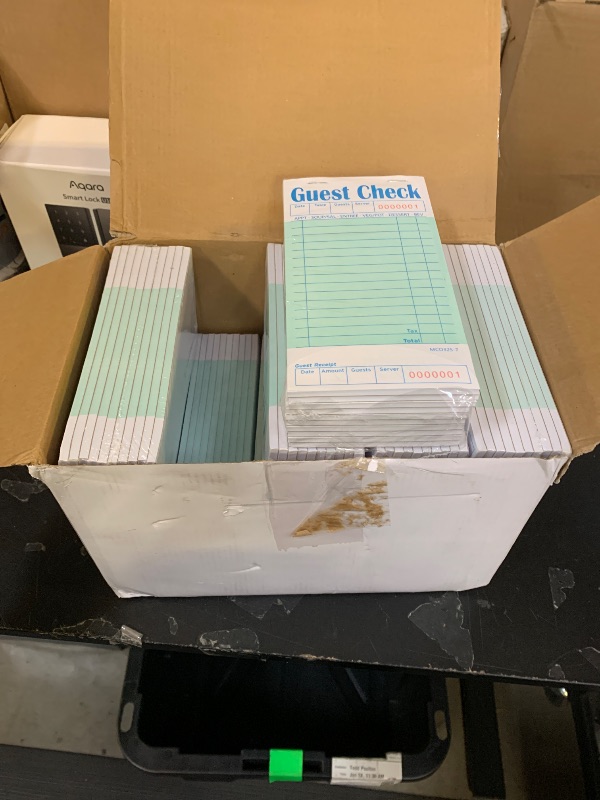 Photo 1 of 100 Pack Guest Check Book for Servers Bulk, Waitress Checkbook Paper Server Note Pads Accessories Waiter Food Receipt Book for Restaurants, Bar, 50 Sheets Per Pad, Total 5000 Sheets (Green)
