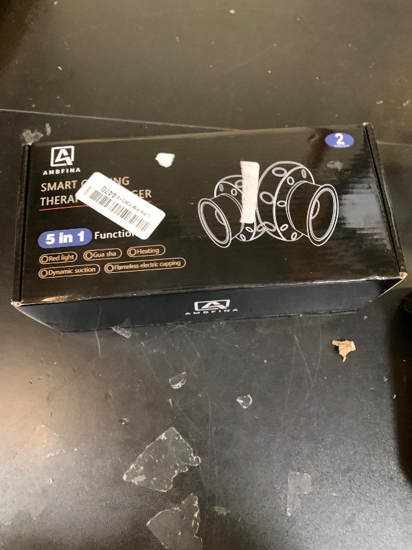 Photo 1 of Ambfina 5-in-1 Cupping Kit for Massage Therapy, 12 Levels Smart Dynamic Cupping Set with Red Ligh-t Therapy&Heat Penetrates for Targeted Pain Relief, Knots, Aches, Muscle Soreness - 2Pcs(Black&Black)