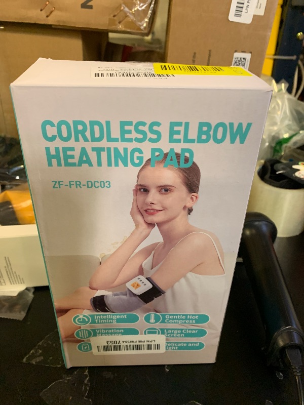 Photo 1 of AOBOCO Cordless Elbow Massager with Heat and Vibration - Heated Elbow Brace Wrap for Tendonitis, Portable Arm Heating Pad for Men Women Elders
