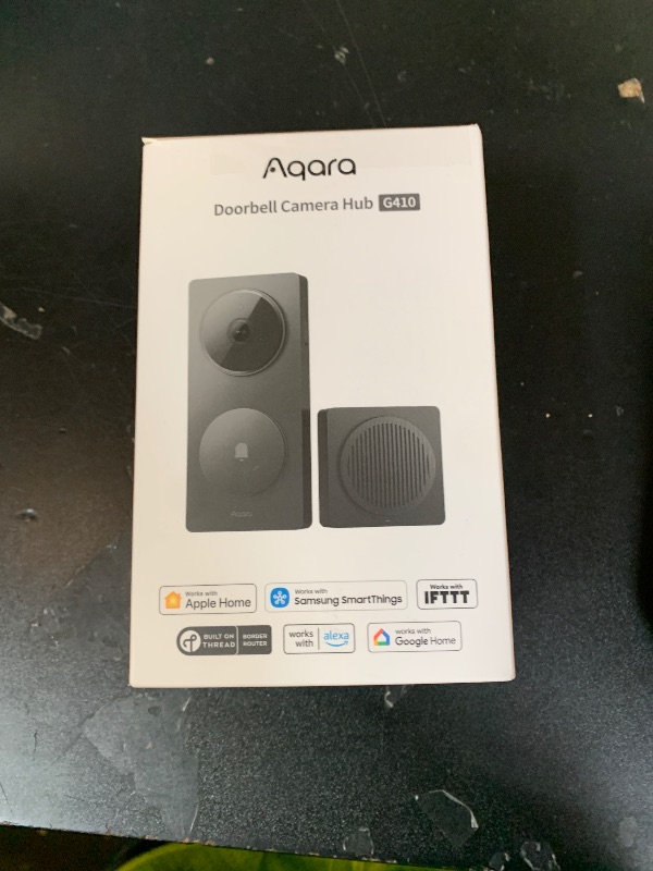 Photo 1 of Aqara Smart Doorbell Camera G410 with Chime, 2K, HomeKit Secure Video, 2-Way Audio, Built-in Matter Hub, Wireless/Wired, Supports Apple Home, Alexa, Google, Home Assistant, 2.4G/5GHz Wi-Fi, Black